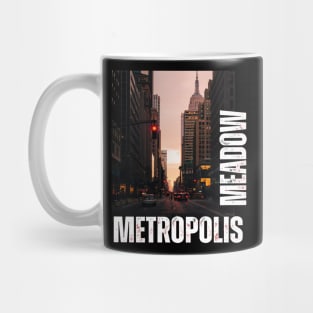 Metropolis meadow cityscape Mug